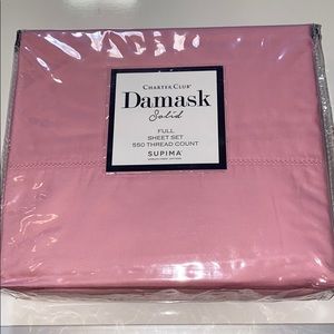 Charter Damask Collection Pink Full Sheets 550 TC
